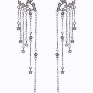 Star Rhinestone Tassel Earrings